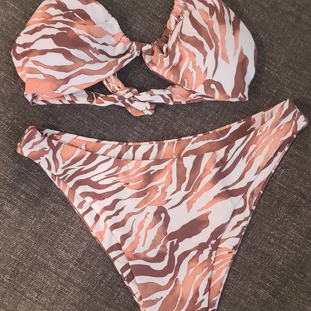 Aurelle zebra print bikini